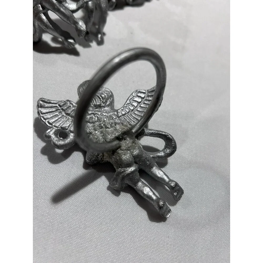 Pier 1 Cherub Angel Harp Heavy Napkin Rings Lot of 10 Vintage - Picture 5 of 9
